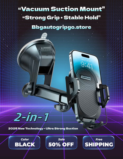 3-in-1 Vacuum Suction Car Phone Mount